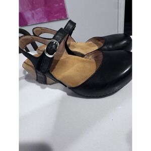 DANSKO TIFFANI BLACK WEDGE SANDAL WOMENS 36